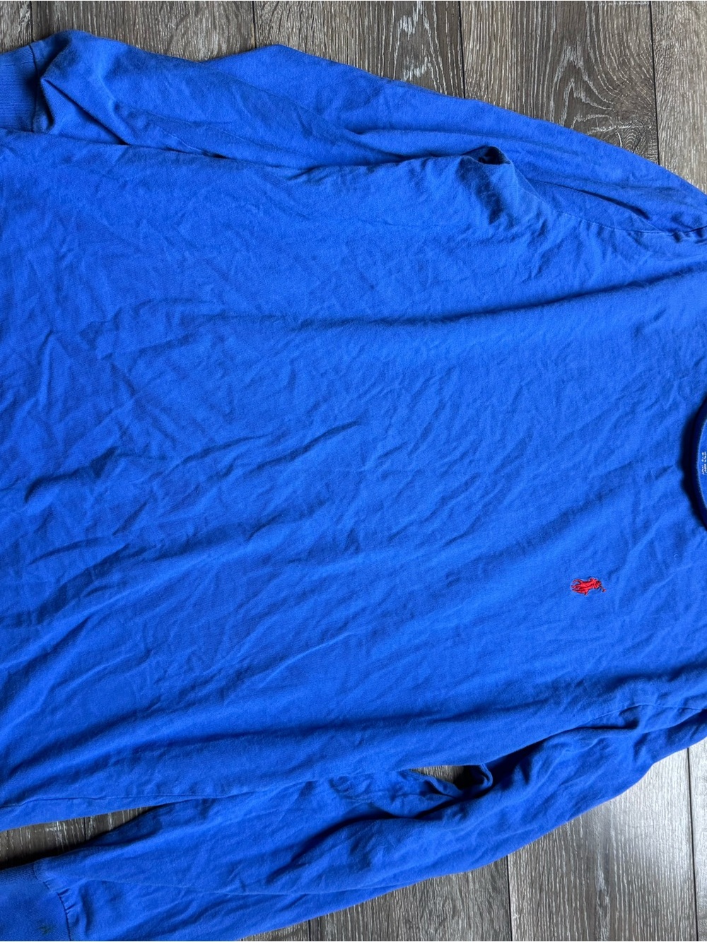 Polo by Ralph Lauren Royal Blue Long-Sleeve Tee with Red Pony